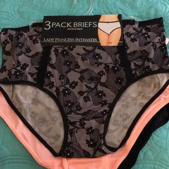 microfiber brief panty underwear new Lady Princess Intimates 3 pk